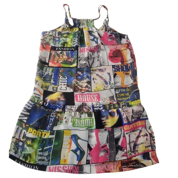 Bershka Mini Pop Art Dress Size M Vibrant Colorful Art To Wear Fashion Statement - Picture 6 of 11